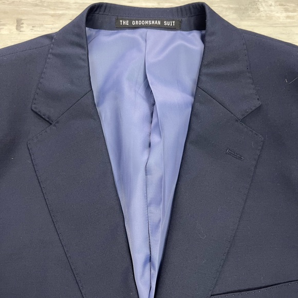 The Groomsman Suit Navy Blue Modern Fit Blazer 44L - Picture 2 of 7